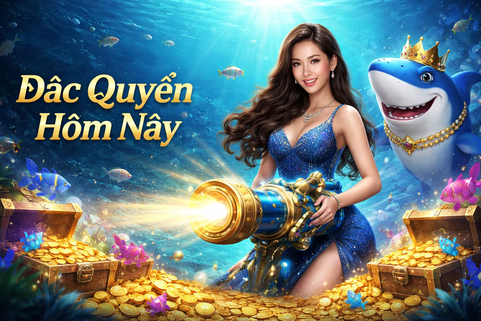 Giao diện game Bắn Cá u888love với người chơi đang săn cá
